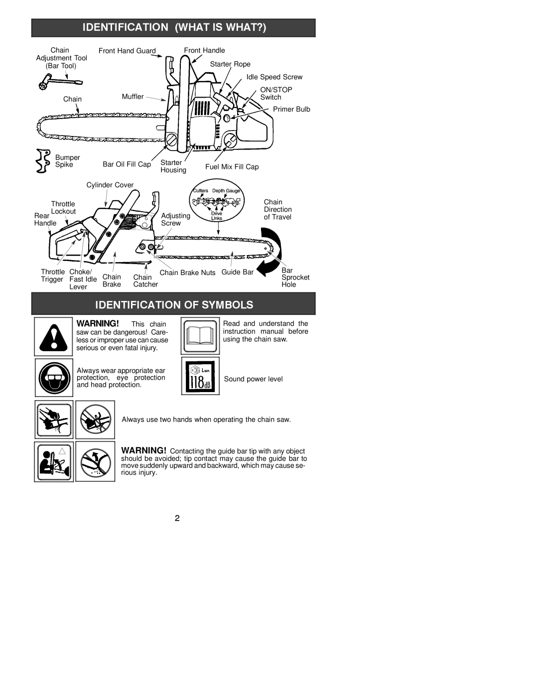 Jonsered CS 2137 instruction manual Idle Speed Screw, Muffler, On/Stop 