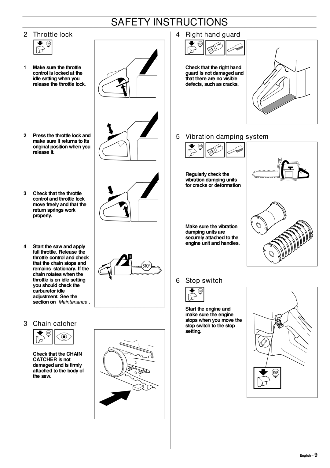 Jonsered CS 2141, CS 2150, CS 2145 manual Throttle lock 