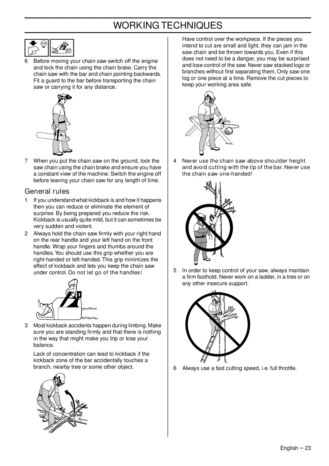 Jonsered CS 2152 EPA III, CS 2153 EPA I manual General rules 