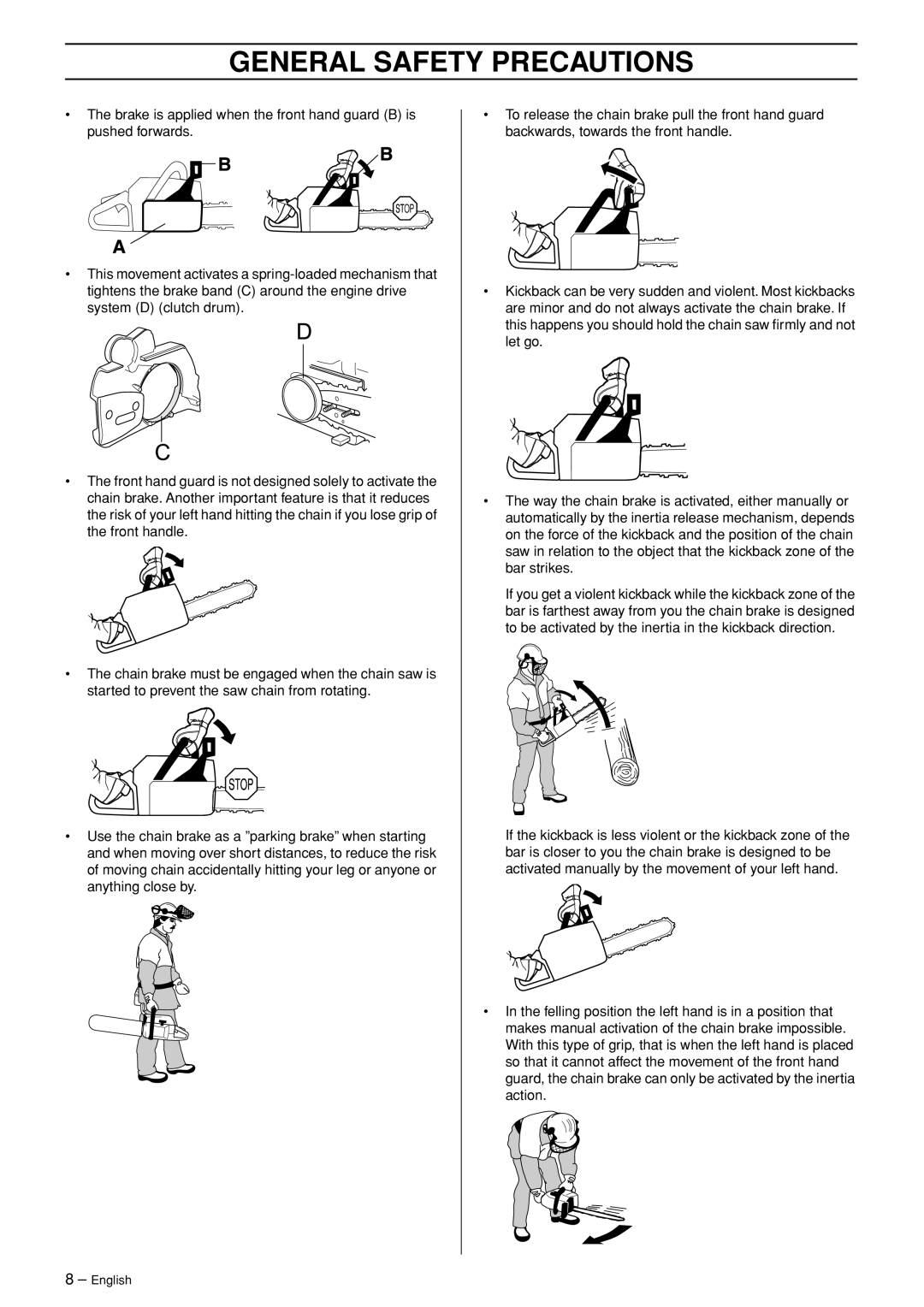 Jonsered CS 2153 manual General Safety Precautions 