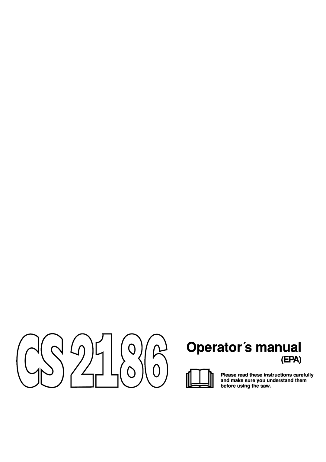 Jonsered CS 2186 manual Operator´s manual 