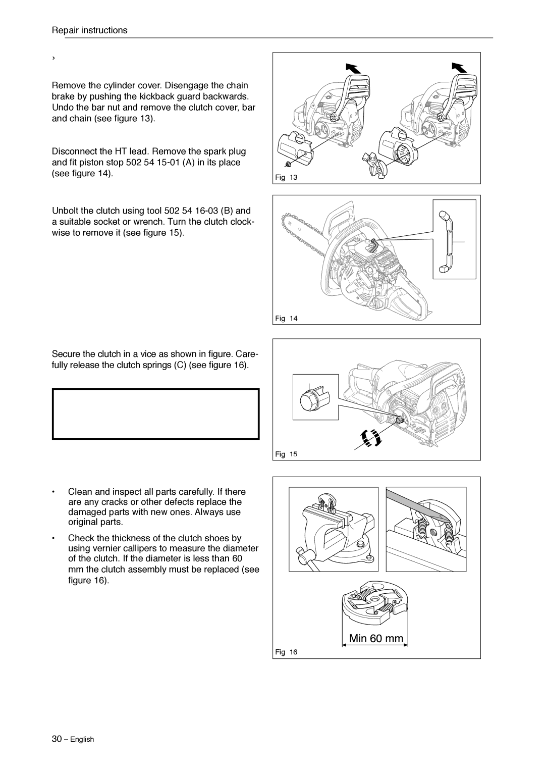 Jonsered CS 2240 manual Centrifugal clutch removal 