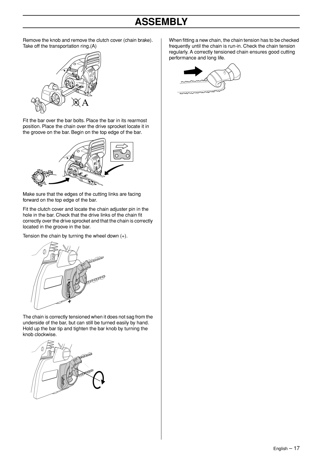 Jonsered CS 2255 manual Assembly 