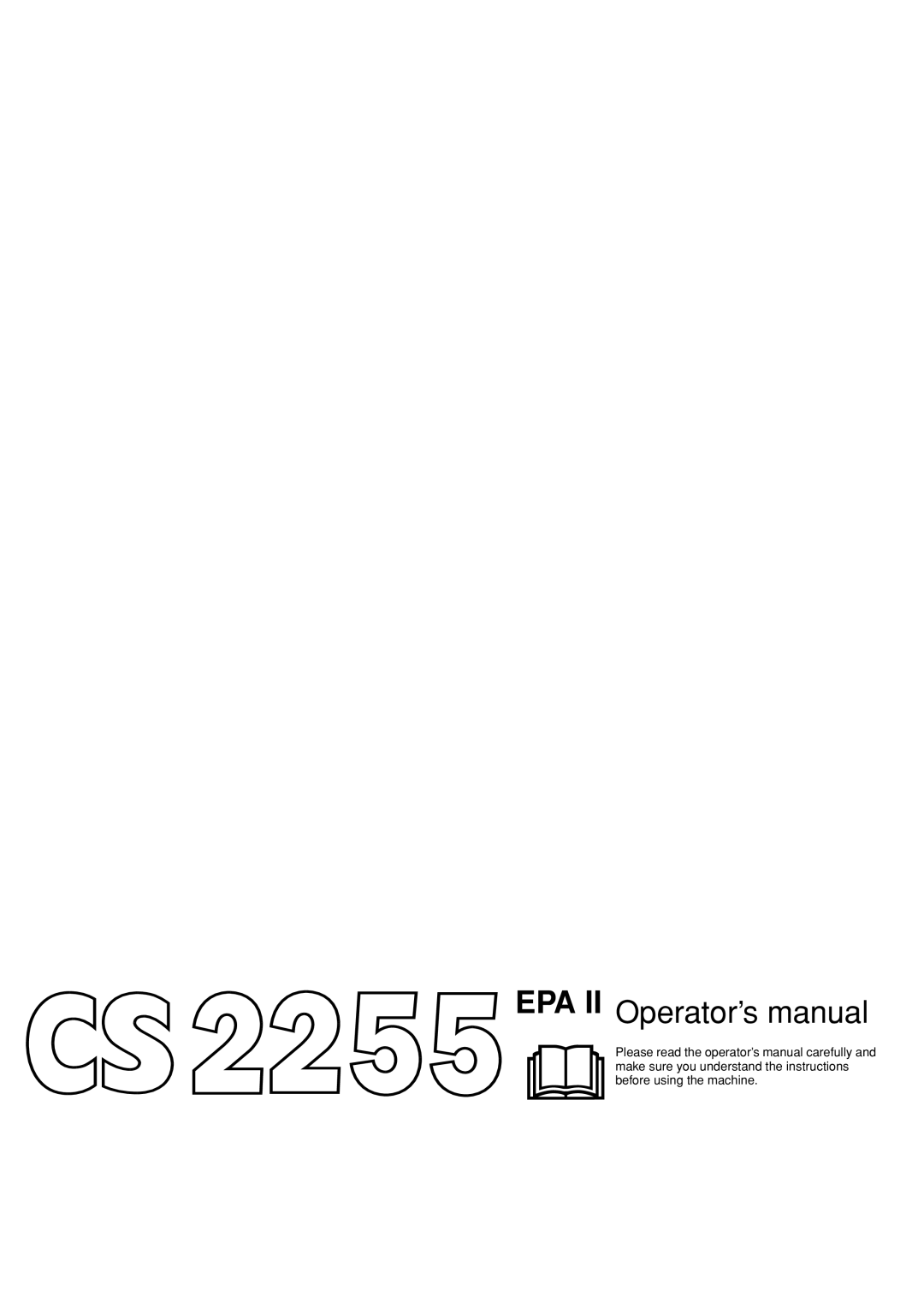 Jonsered CS 2255 manual EPA II Operator’s manual 