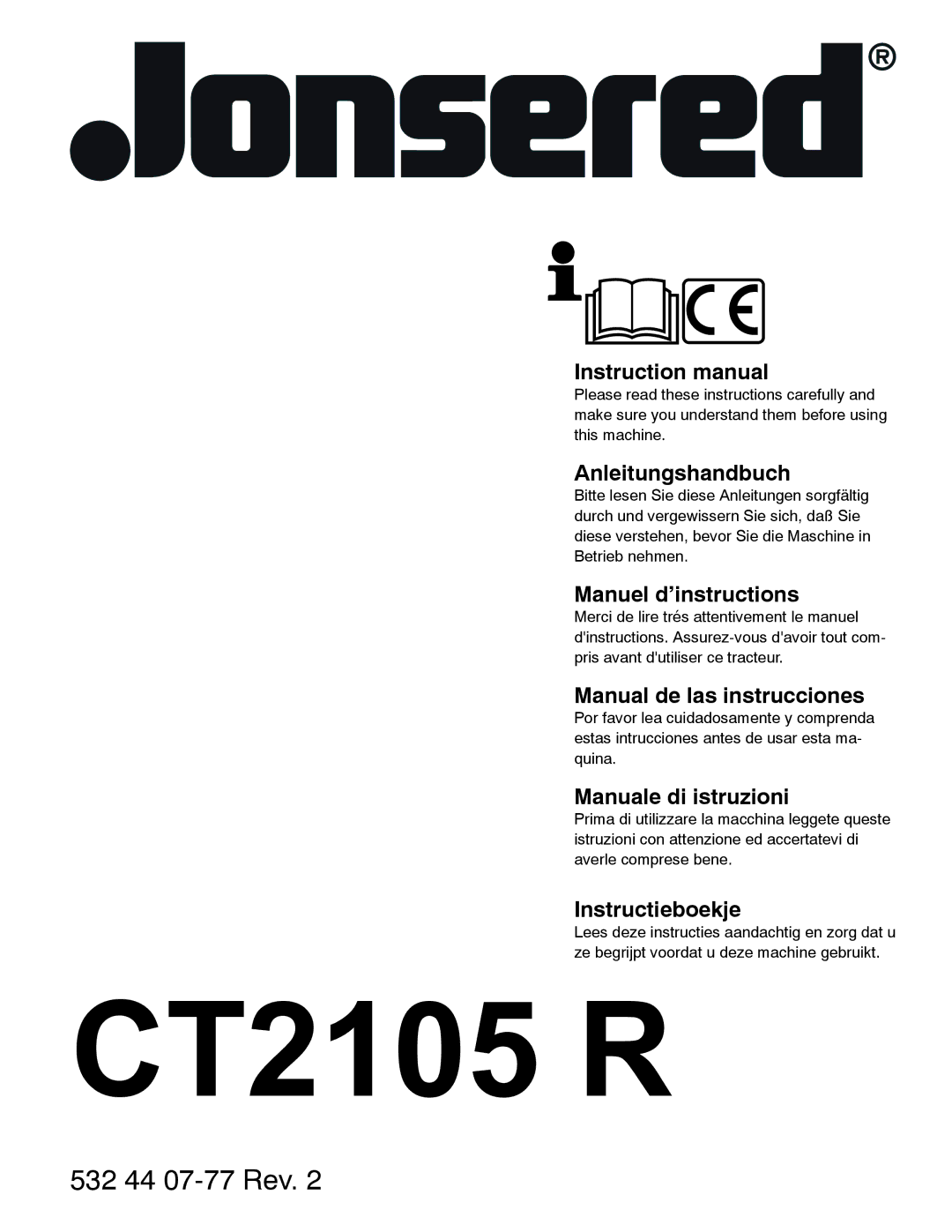 Jonsered CT2105 R instruction manual 