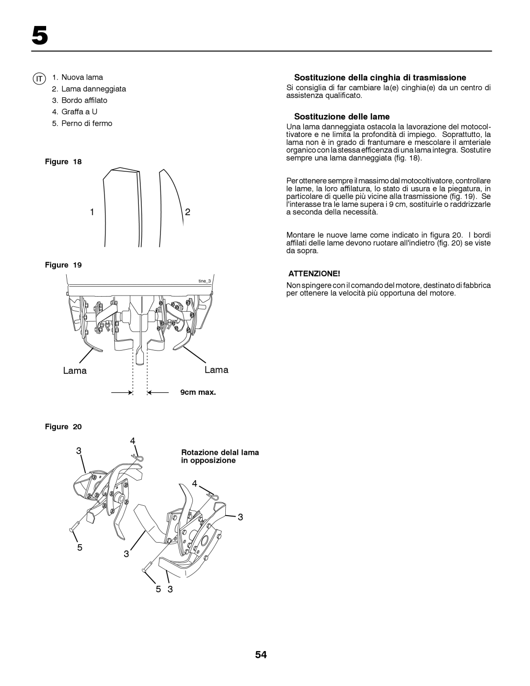 Jonsered CT2105 R instruction manual Sostituzione della cinghia di trasmissione, Sostituzione delle lame 