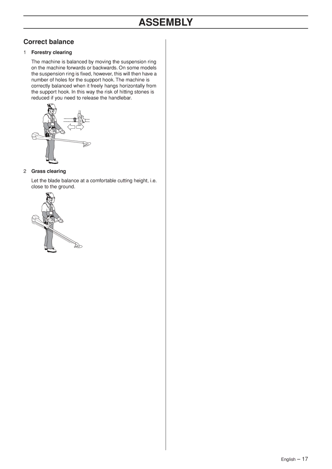 Jonsered BC 2255, FC 2255W manual Correct balance 