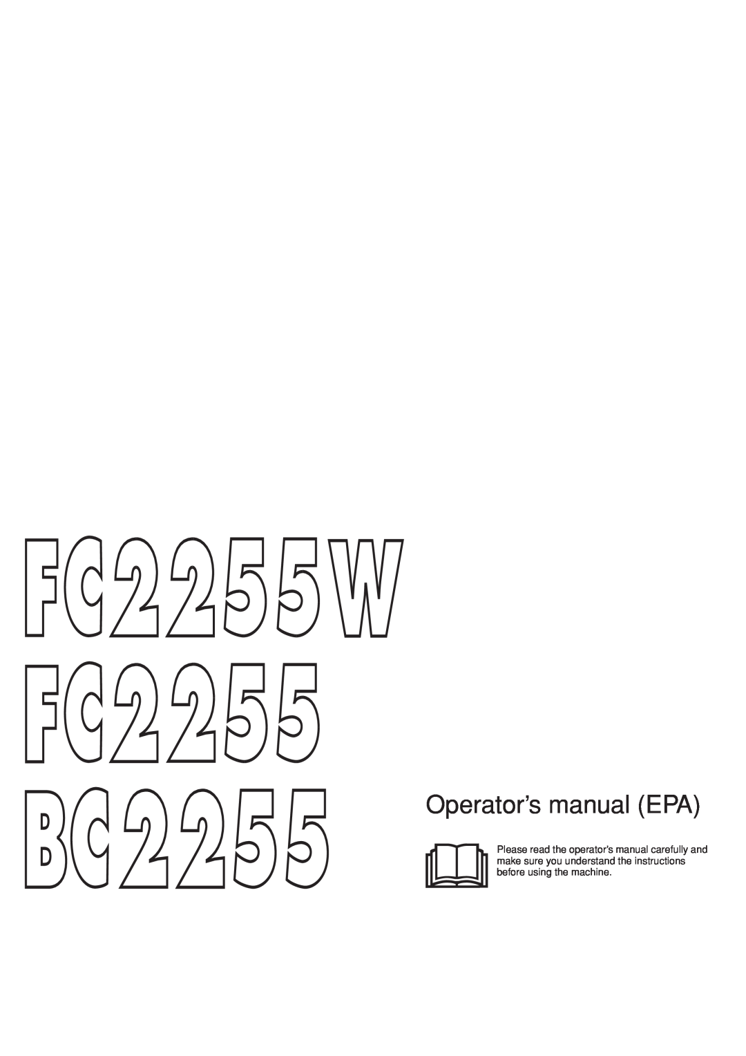 Jonsered FC 2255W, BC 2255 manual Operator’s manual EPA 