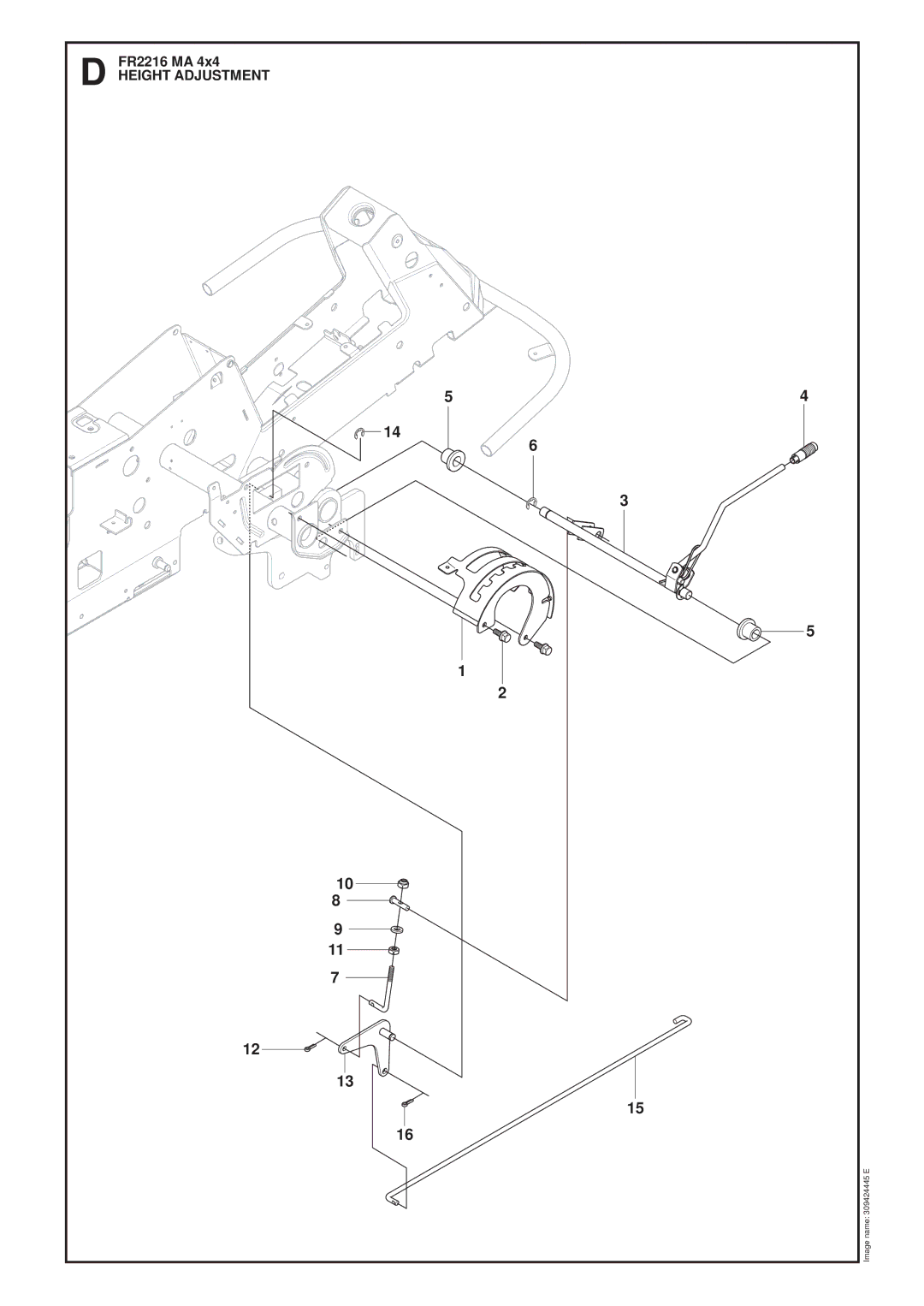 Jonsered FR2216 MA 4X4 manual Height Adjustment 