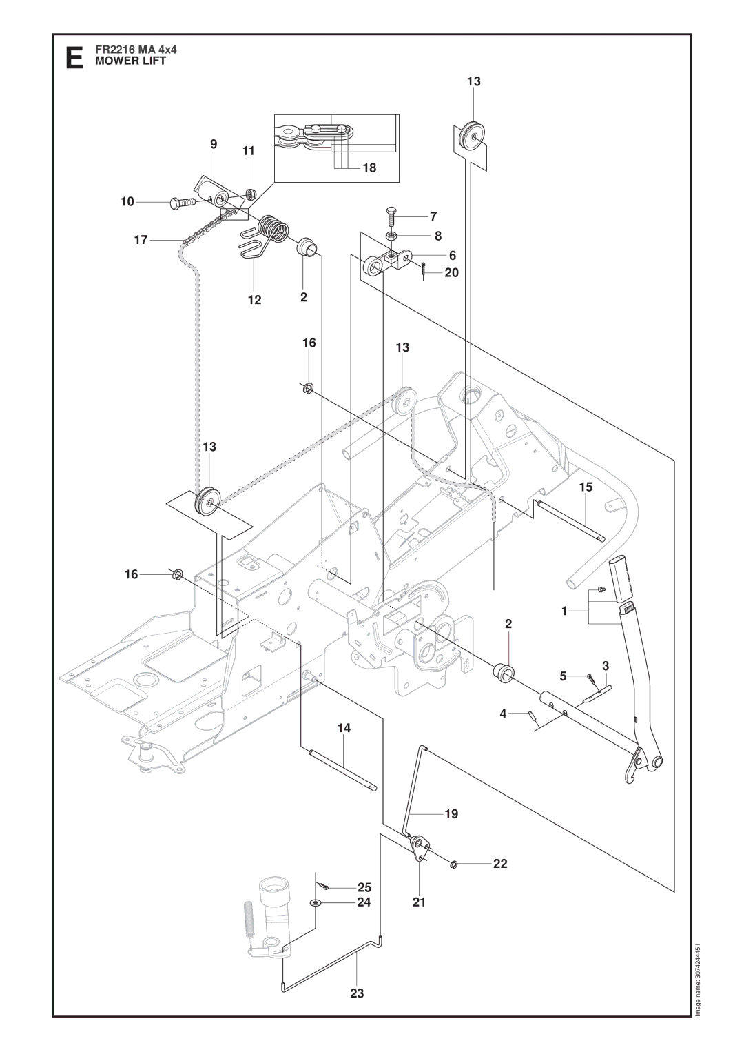 Jonsered FR2216 MA 4X4 manual Mower Lift 