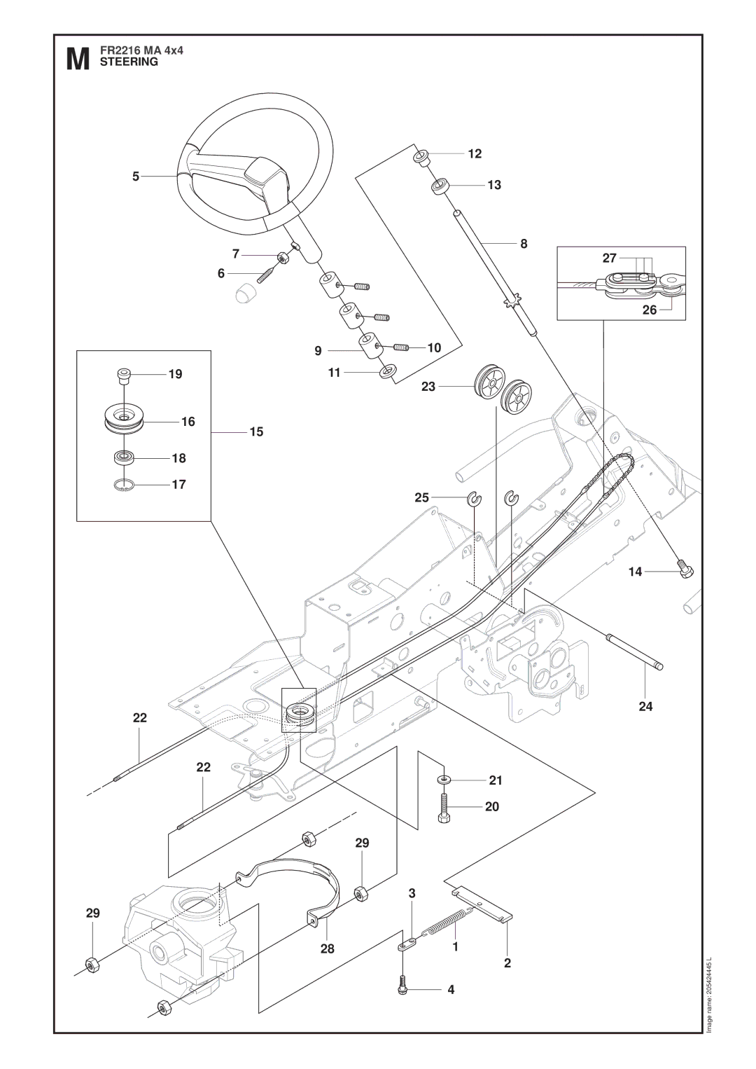 Jonsered FR2216 MA 4X4 manual Steering 