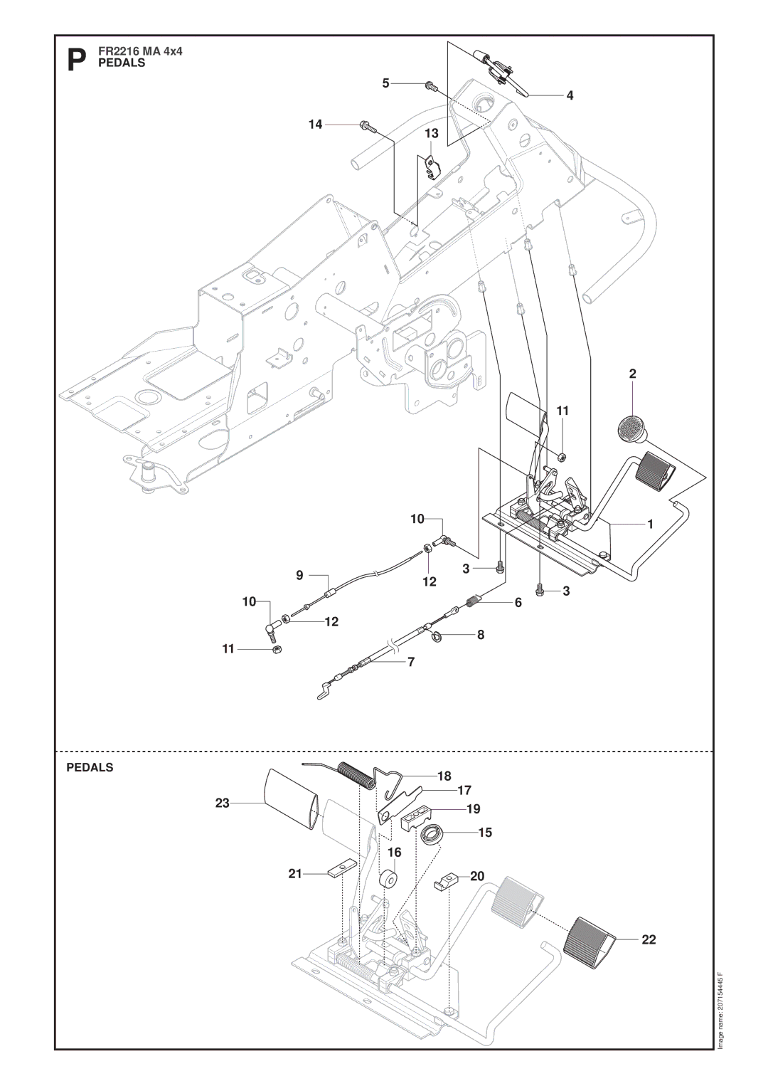 Jonsered FR2216 MA 4X4 manual Pedals 