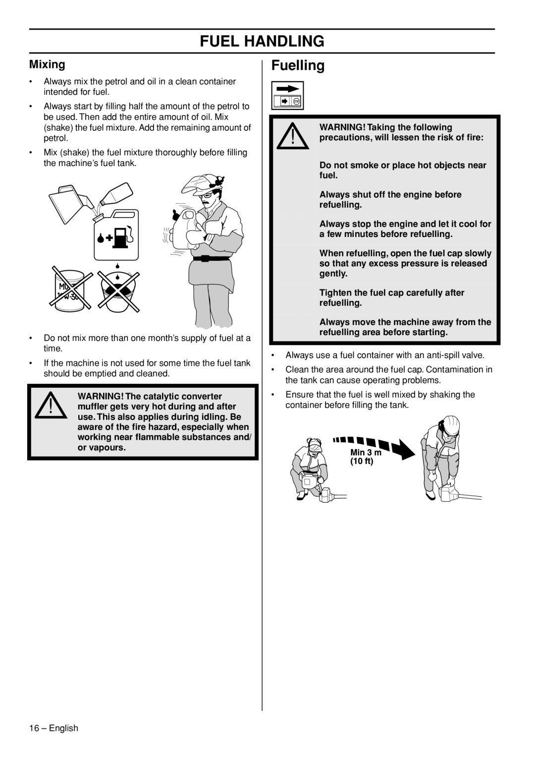 Jonsered GC2236 manual Fuelling, Mixing 