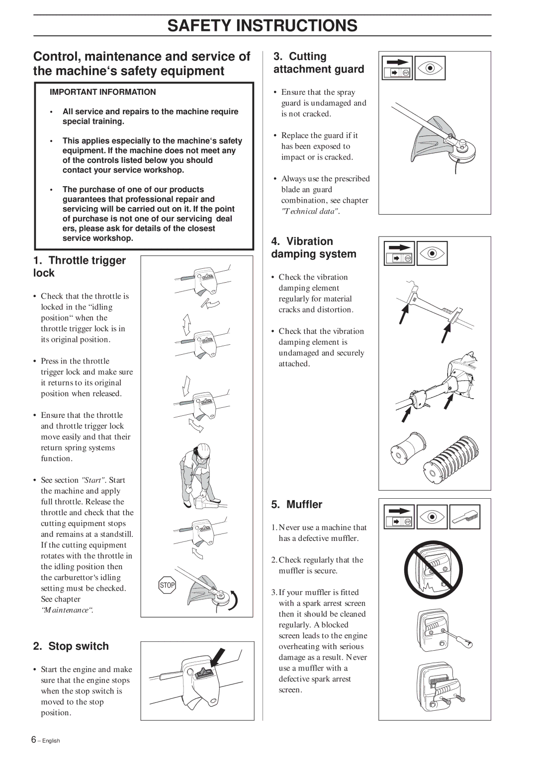 Jonsered GR2032L, GR2026L/CL manual Maintenance 