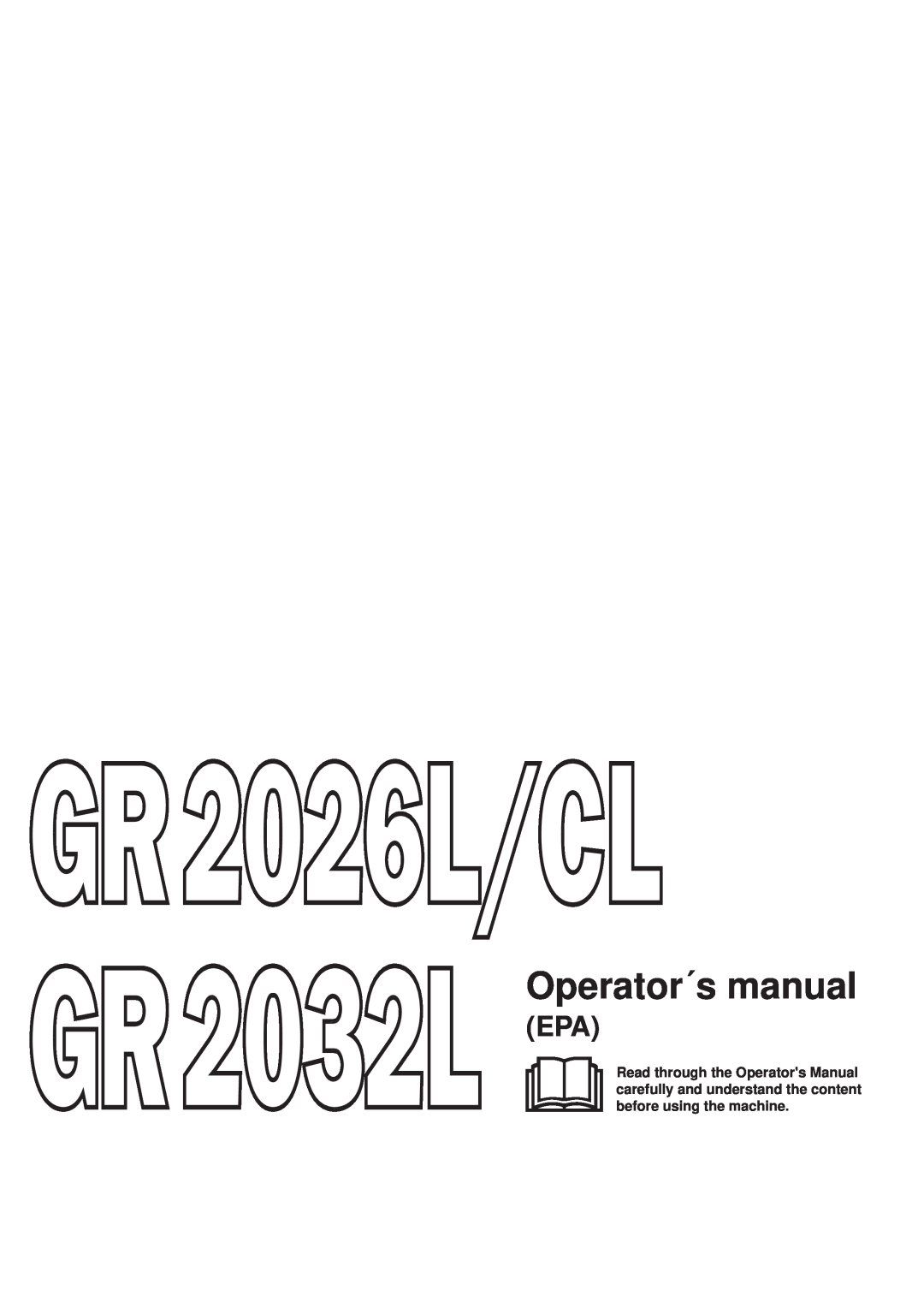 Jonsered GR2026L/CL, GR2032L manual Operator´s manual 