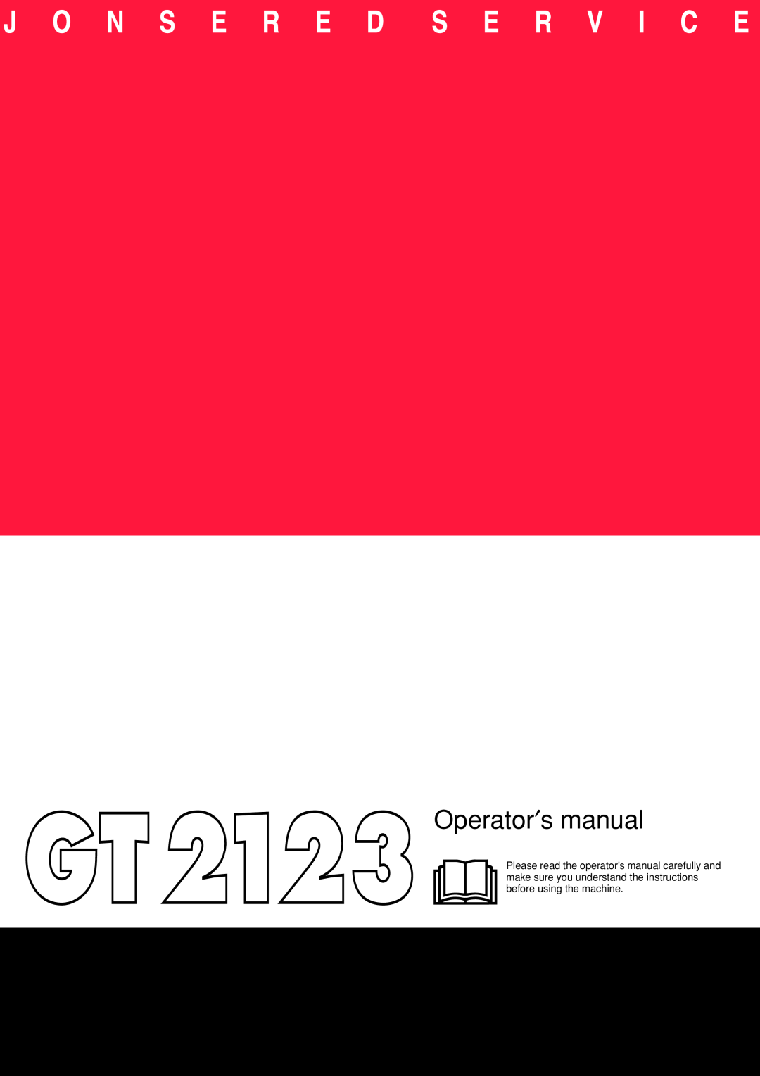 Jonsered GT2123 manual Operator′s manual 