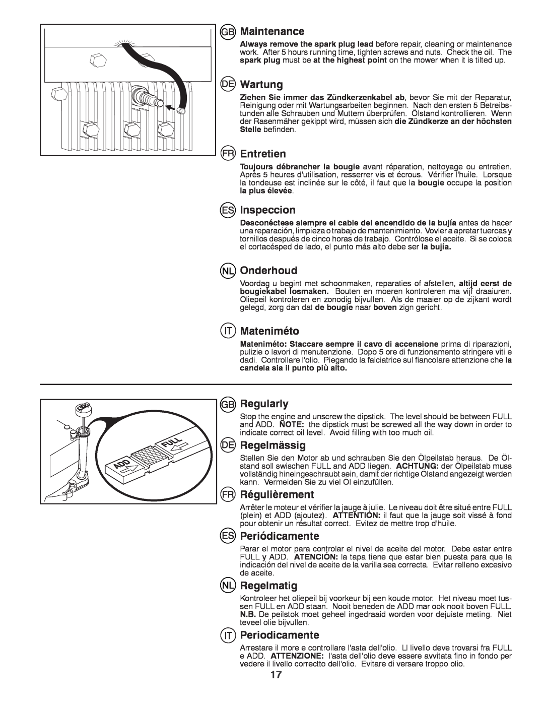 Jonsered LM2150SM instruction manual Maintenance 