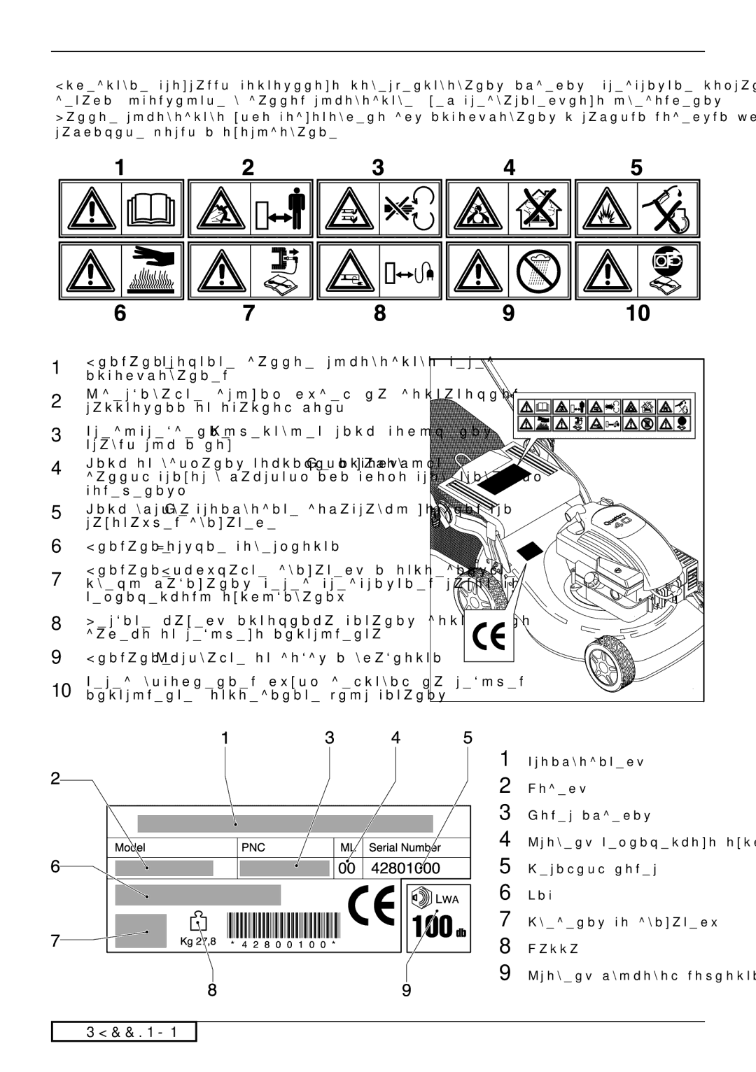 Jonsered LM2147 CMDE, LM2151 CMD, LM2146 CD, LM2150 CMD manual Pyccknň 