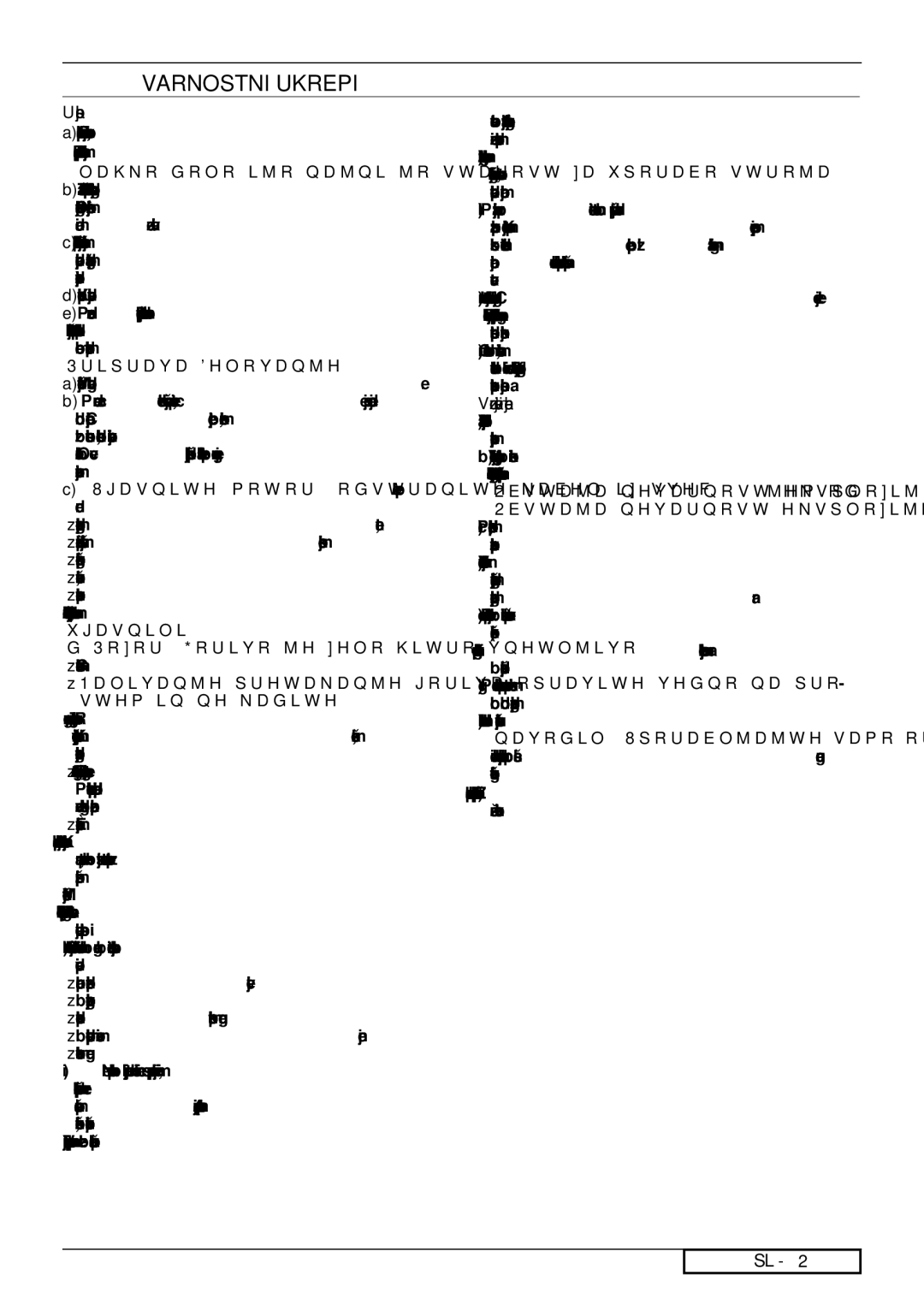 Jonsered LM2151 CMD, LM2147 CMD, LM2146 CD Varnostni Ukrepi, Usposabljanje, Priprava/Delovanje, Vzdrzevanje in hranjenje 