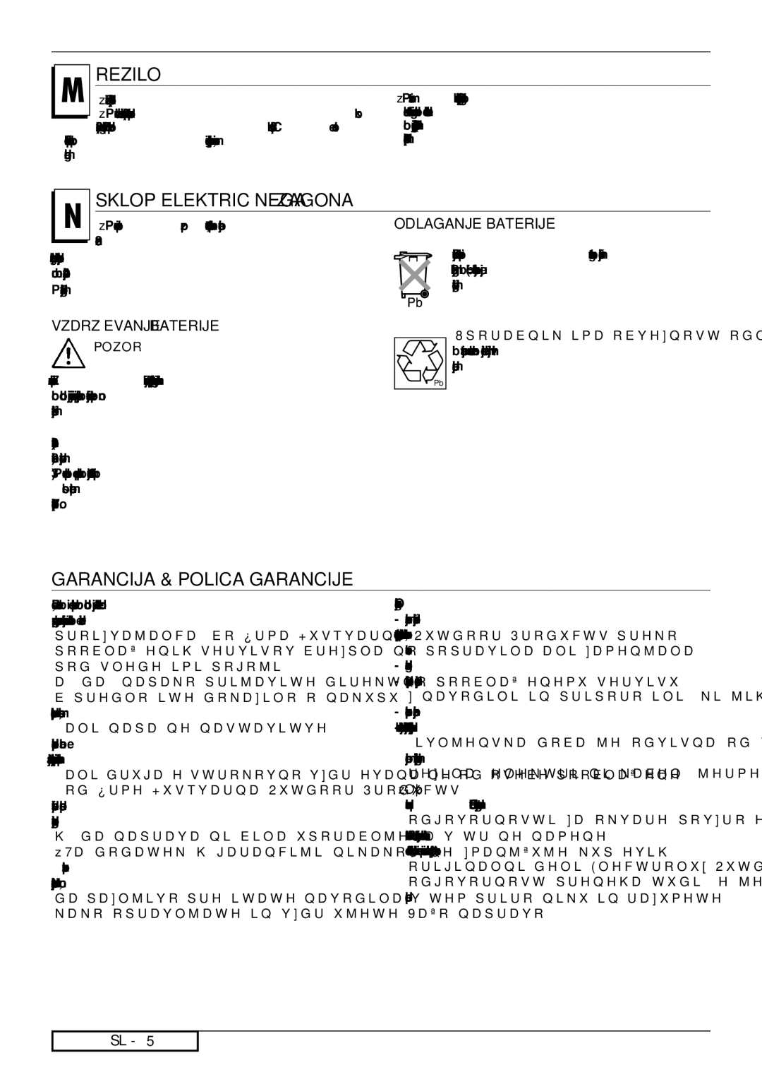 Jonsered LM2146 CD, LM2151 CMD, LM2150 CMD, LM2147 CMDE manual Rezilo, Pozor,  Opozorilo 