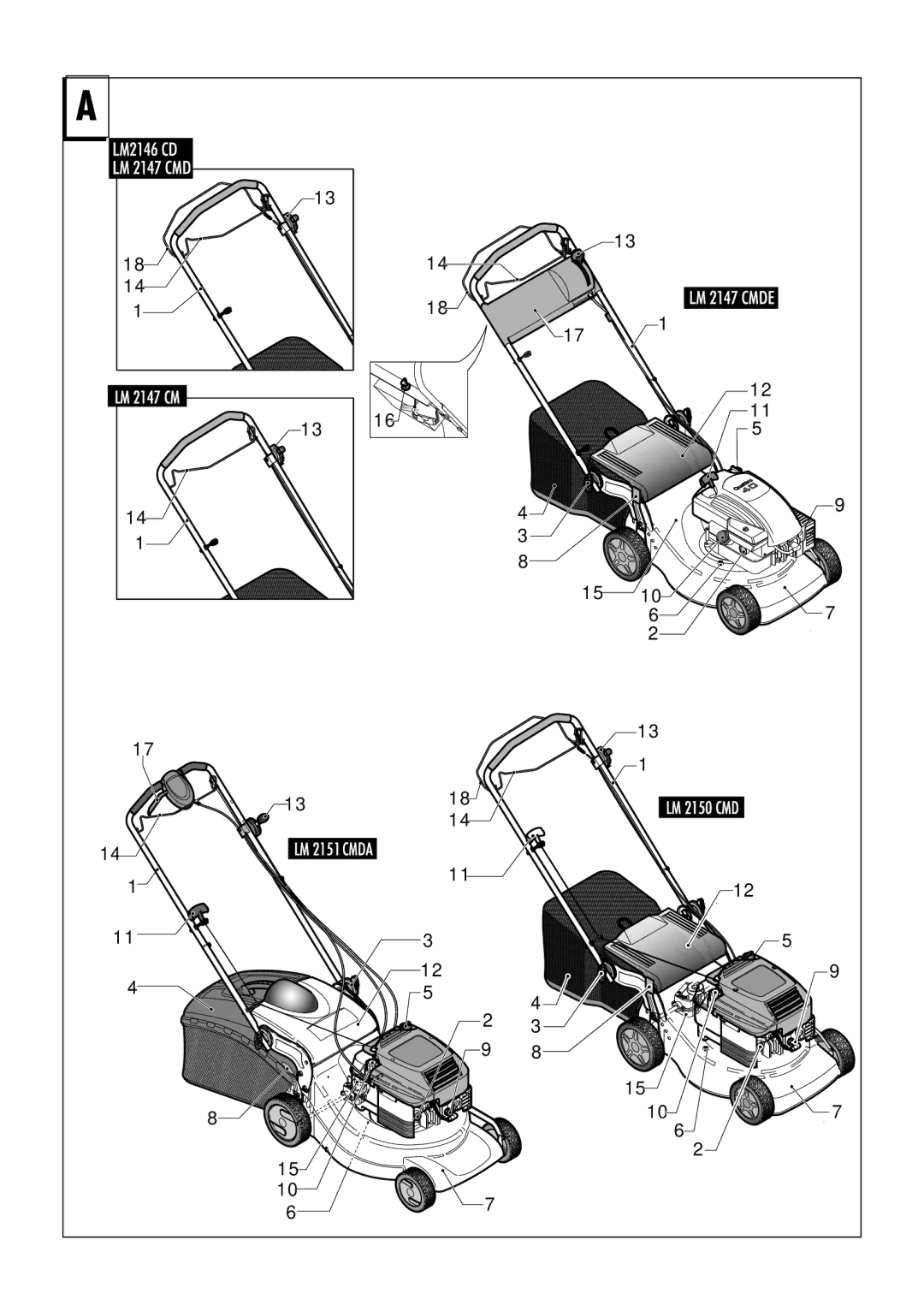 Jonsered LM2147 CMDE, LM2151 CMD, LM2146 CD, LM2150 CMD manual 