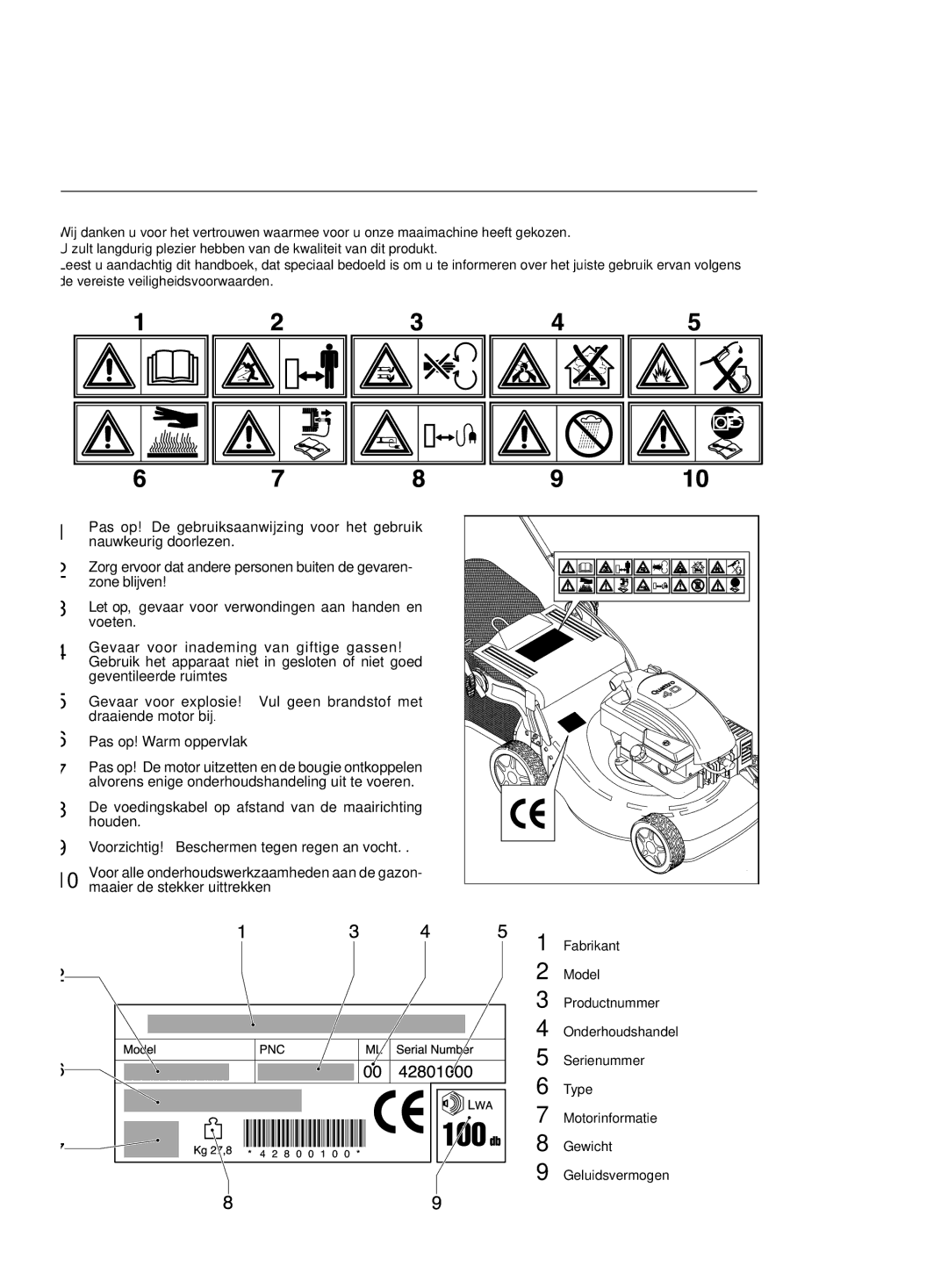 Jonsered LM2147 CMDE, LM2151 CMD, LM2146 CD, LM2150 CMD manual Nederland 