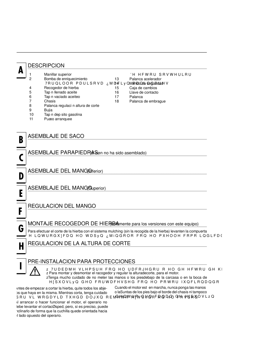 Jonsered LM2151 CMD, LM2147 CMD Descripcion, Asemblaje DE Saco, Asemblaje DEL Mango Inferior Asemblaje DEL Mango Superior 