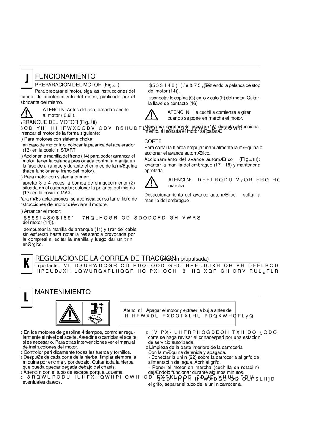 Jonsered LM2147 CMD, LM2151 CMD manual Funcionamiento, Regulacionde LA Correa DE Traccion versión propulsada, Mantenimiento 