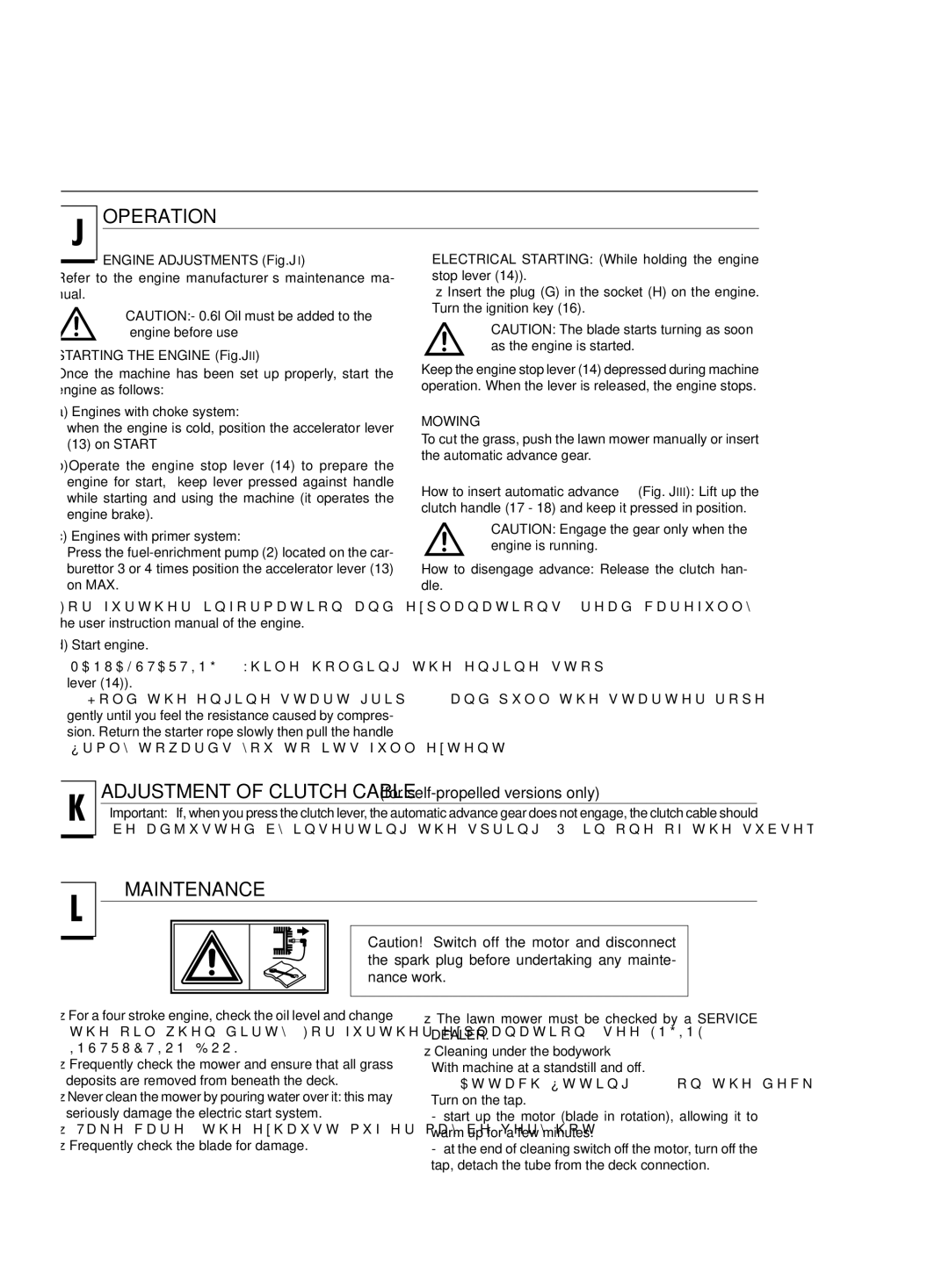 Jonsered LM2151 CMD, LM2146 CD, LM2150 CMD, LM2147 CMDE manual Operation, Maintenance, Mowing 