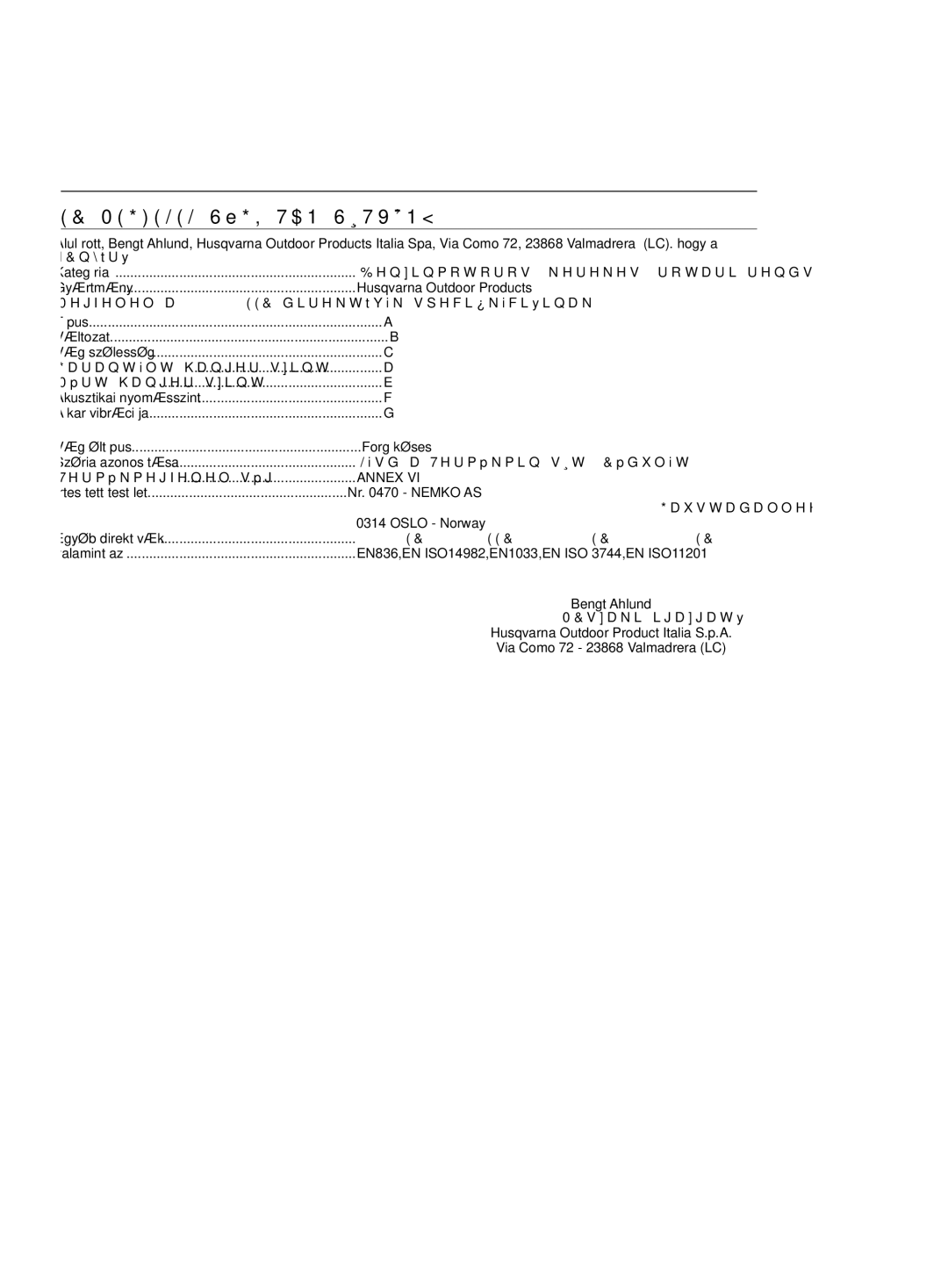 Jonsered LM2150 CMD, LM2151 CMD, LM2146 CD, LM2147 CMDE manual EC Megfelelőségi Tanúsítvány 