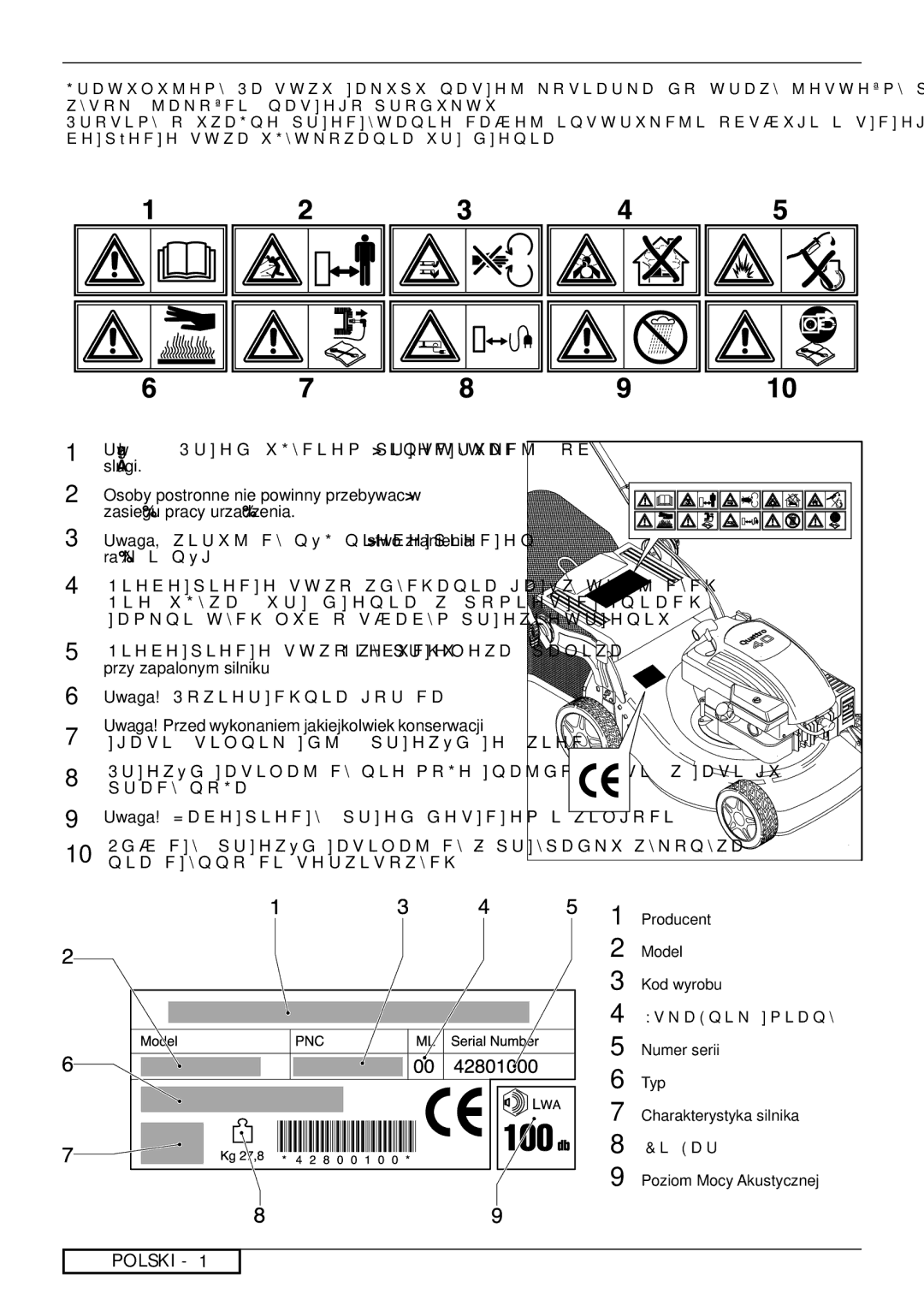 Jonsered LM2147 CMDE, LM2151 CMD, LM2146 CD, LM2150 CMD manual Polski 