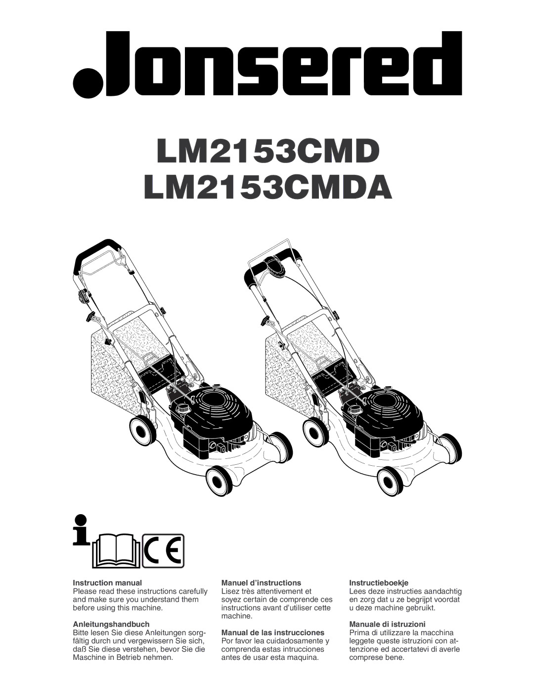 Jonsered instruction manual LM2153CMD LM2153CMDA 