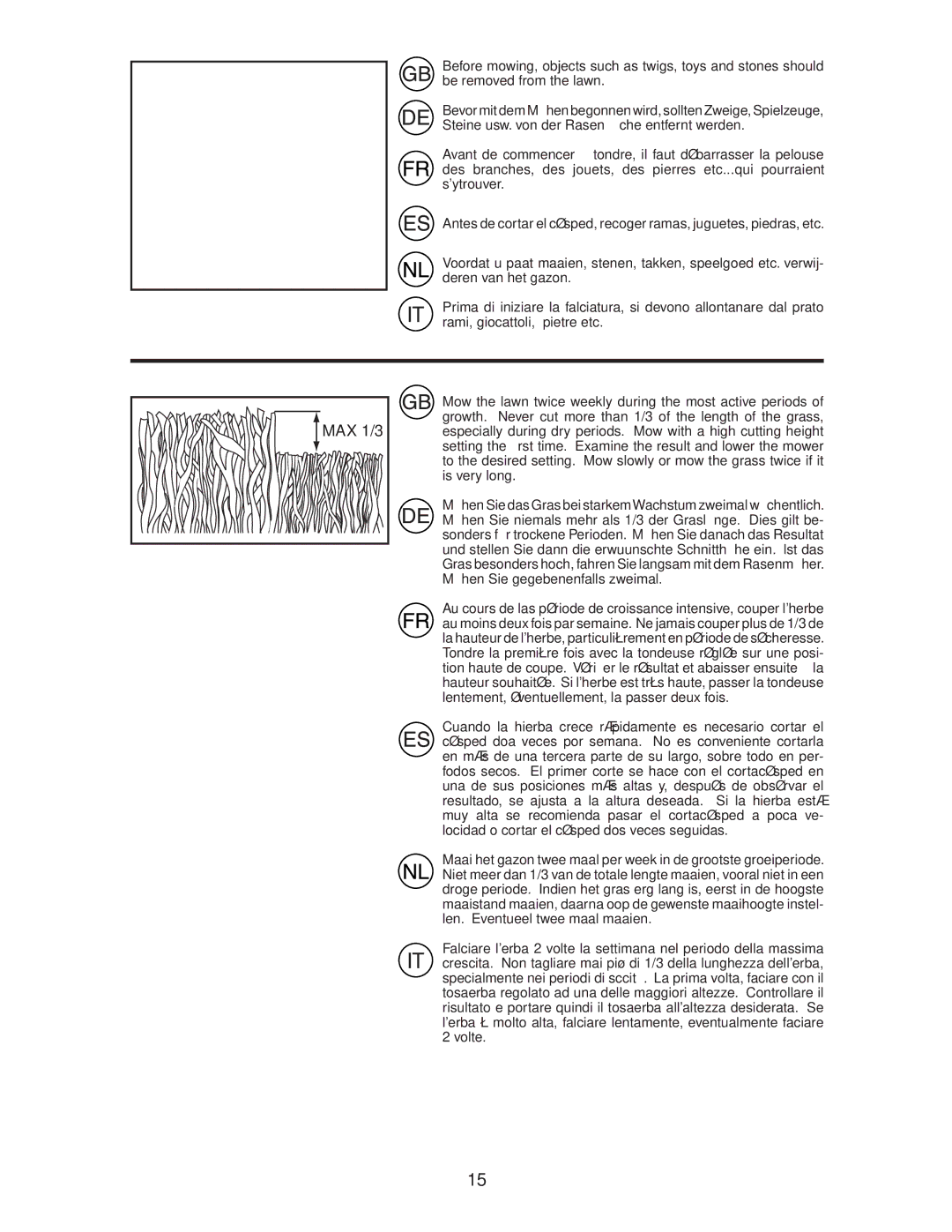 Jonsered LM2155MD instruction manual MAX 1/3 