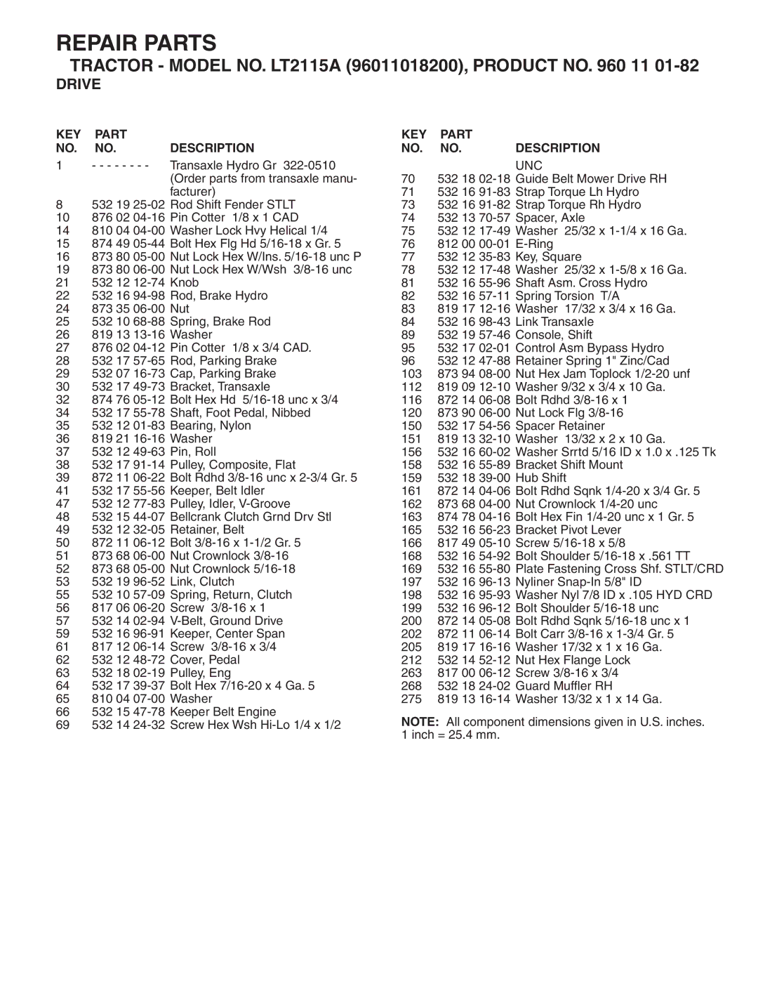 Jonsered LT2115A manual Unc 