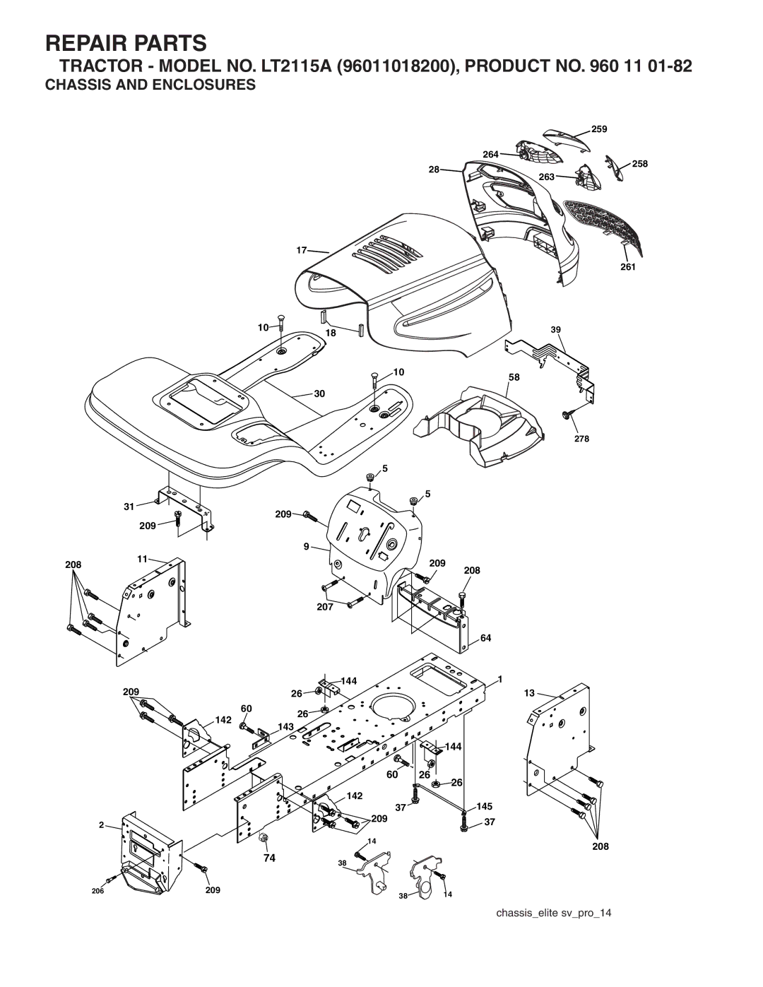 Jonsered LT2115A manual Chassis and Enclosures 