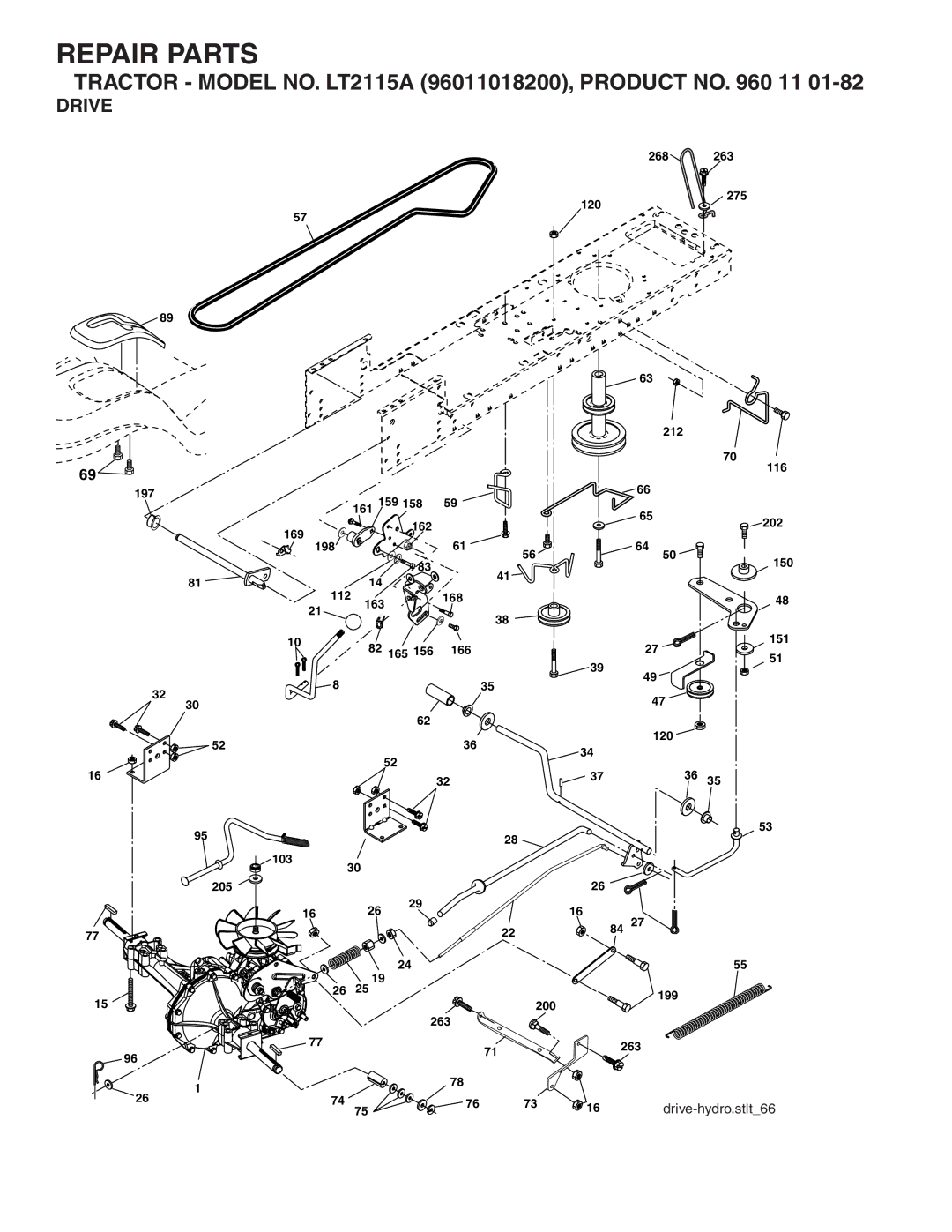 Jonsered LT2115A manual Drive 