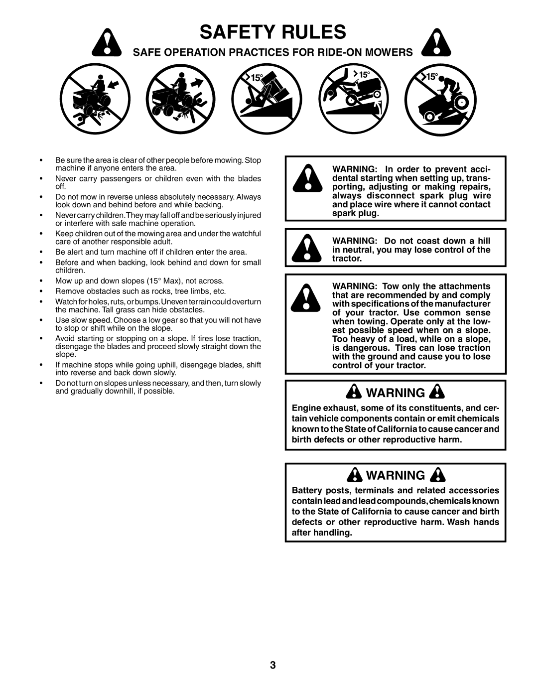 Jonsered LT2119A manual Safety Rules 