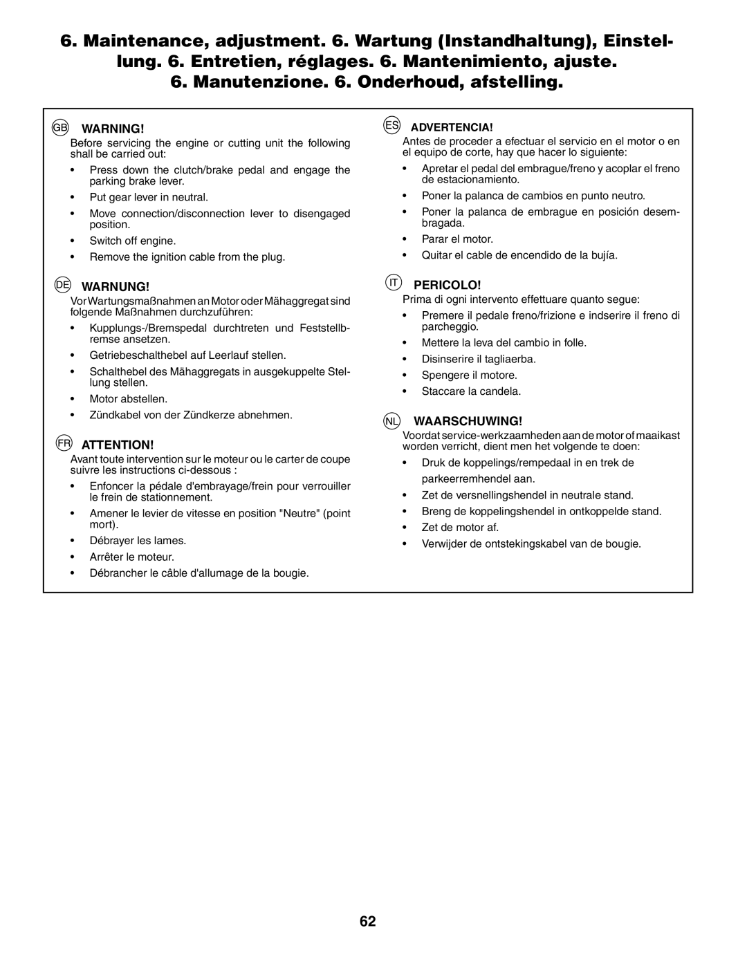 Jonsered LT2119CMA, LT2117CMA instruction manual Advertencia 