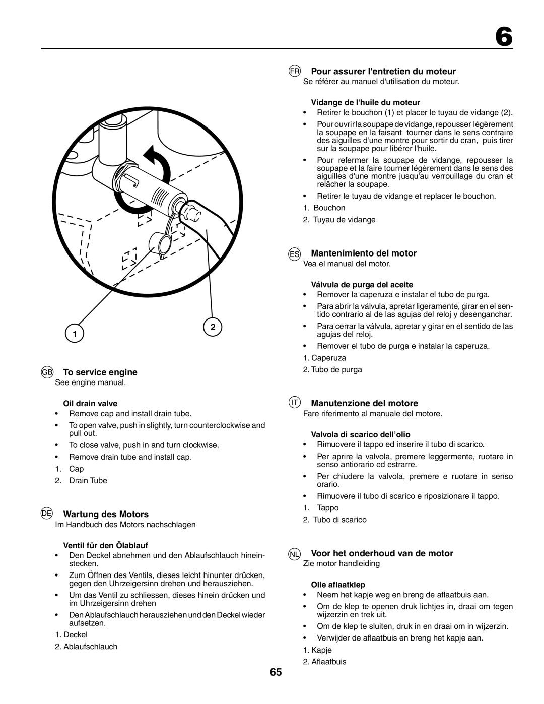 Jonsered LT2117CMA To service engine, Wartung des Motors, Pour assurer lentretien du moteur, Mantenimiento del motor 