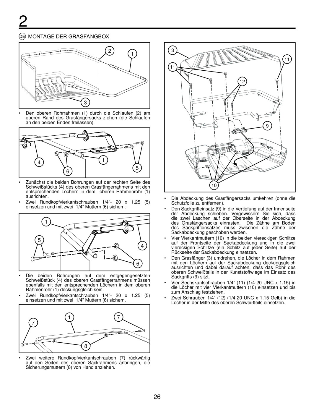 Jonsered LT2213C instruction manual Montage DER Grasfangbox 