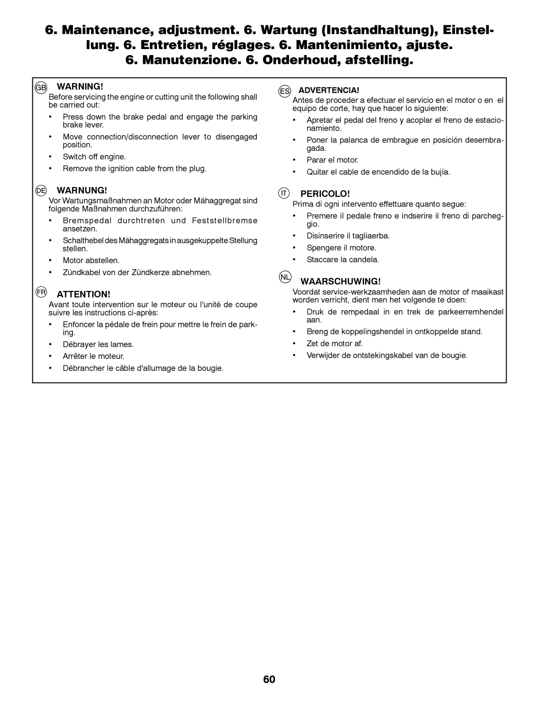 Jonsered LT2213C instruction manual Advertencia 