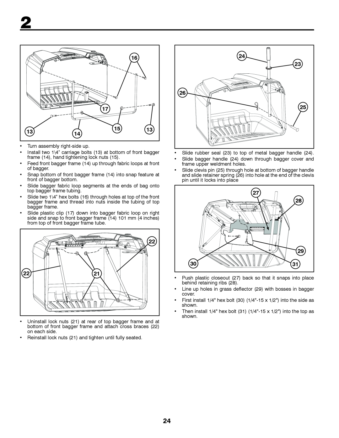 Jonsered LT2213C instruction manual • Turn assembly right-sideup 