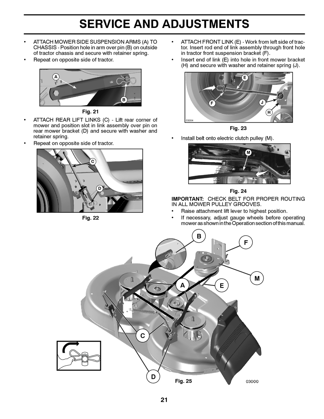 Jonsered LT2218A manual Raise attachment lift lever to highest position 