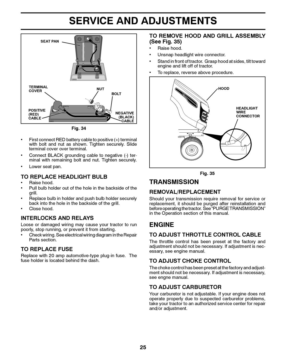 Jonsered LT2218A manual Transmission 