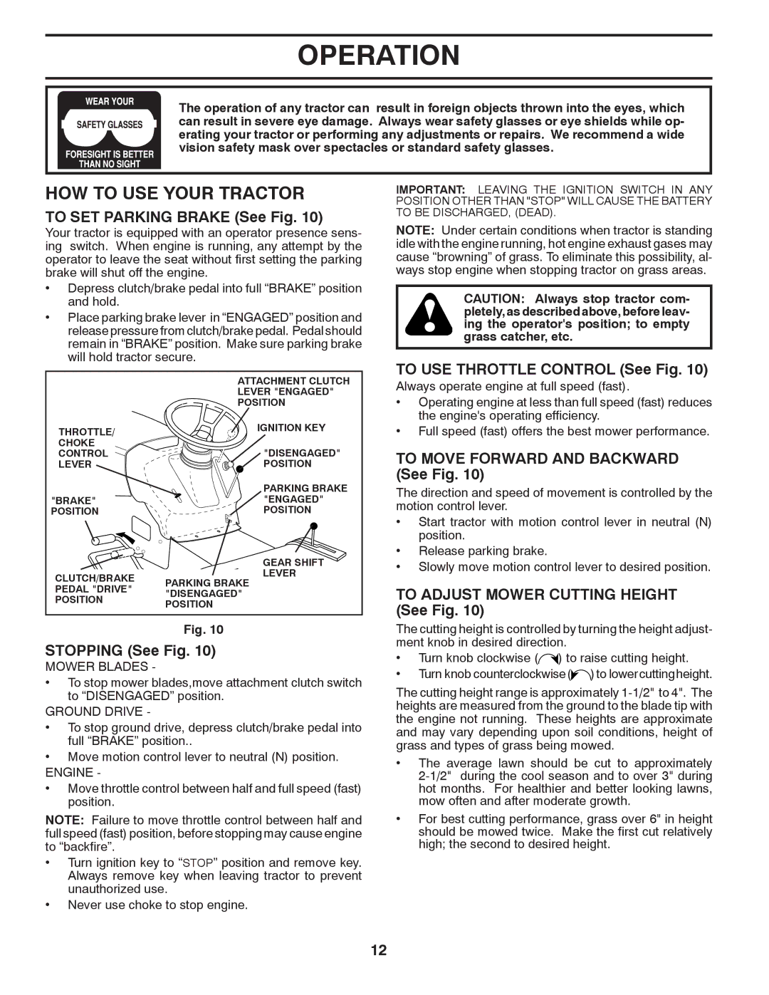 Jonsered LT2220 CMA2 manual HOW to USE Your Tractor 