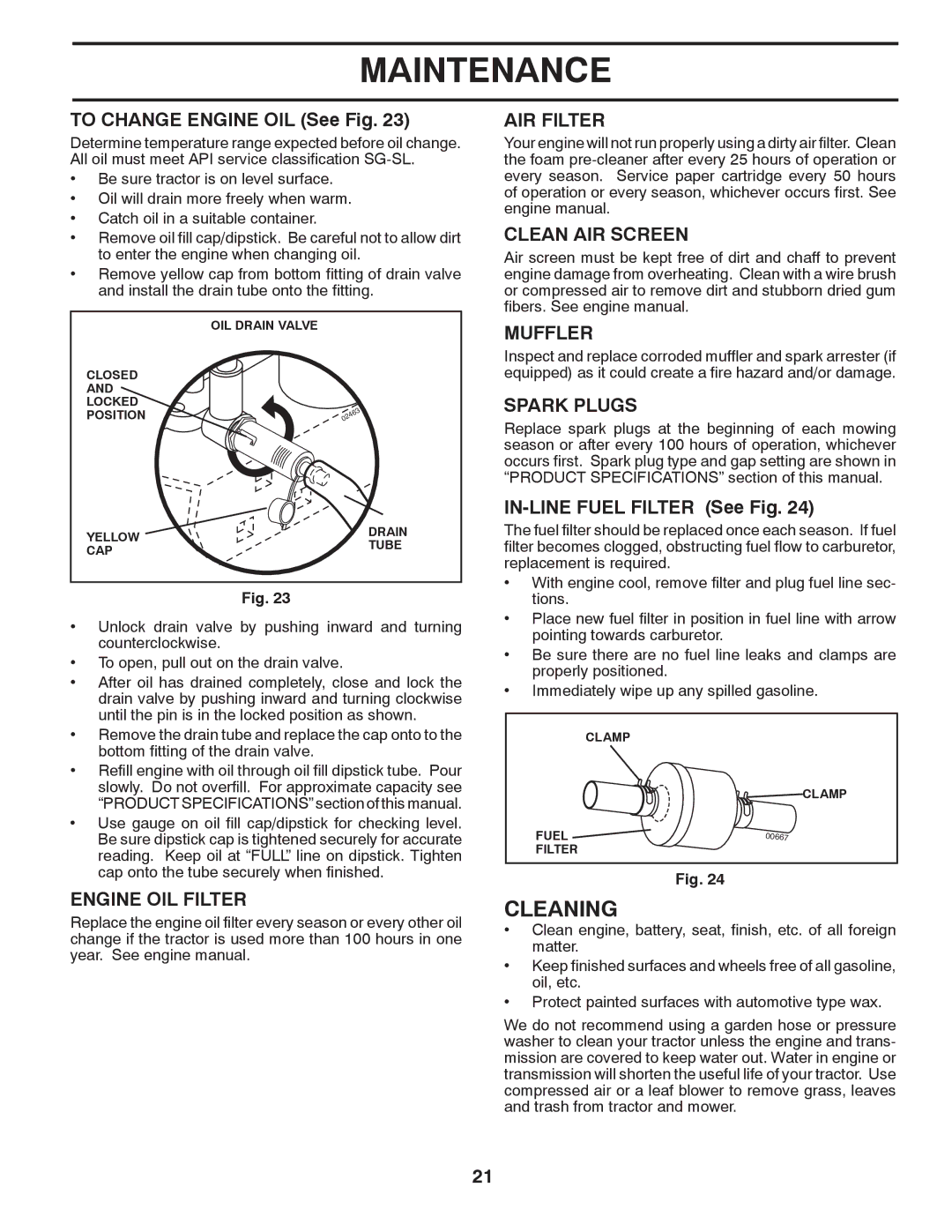 Jonsered LT2220 CMA2 manual Cleaning 