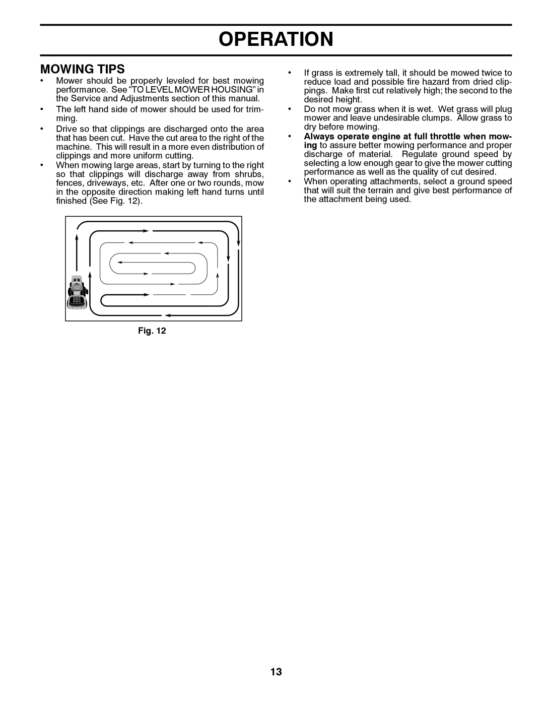 Jonsered LT2226 A2 manual Mowing Tips 