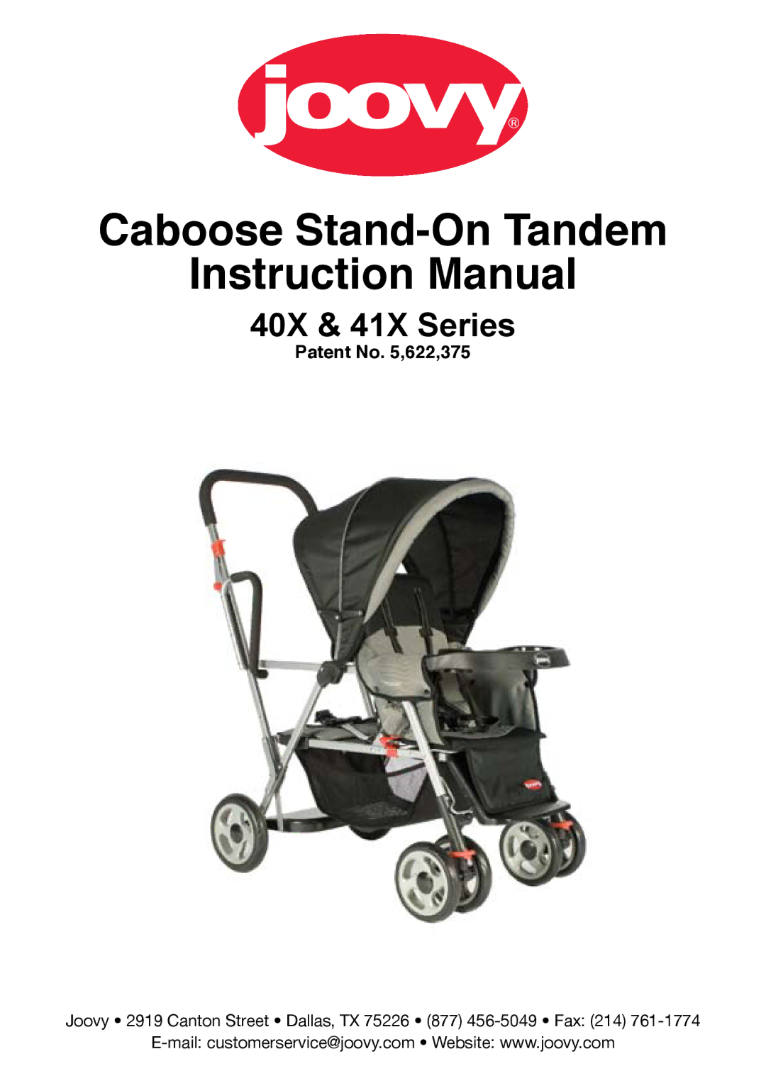 Joovy 40X Series, 41X Series manual Caboose Stand-On Tandem 