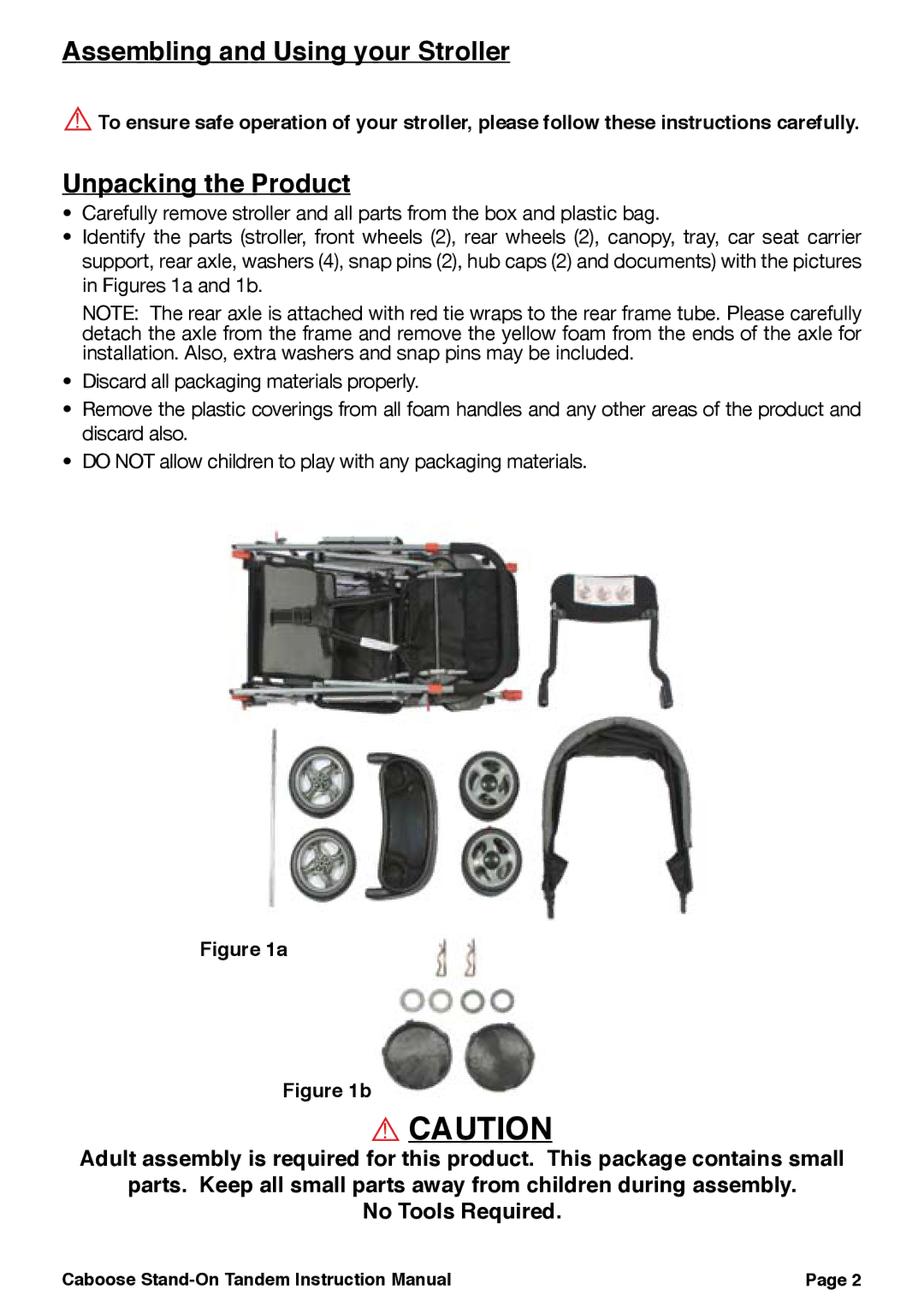 Joovy 40X Series, 41X Series manual Assembling and Using your Stroller, Unpacking the Product 