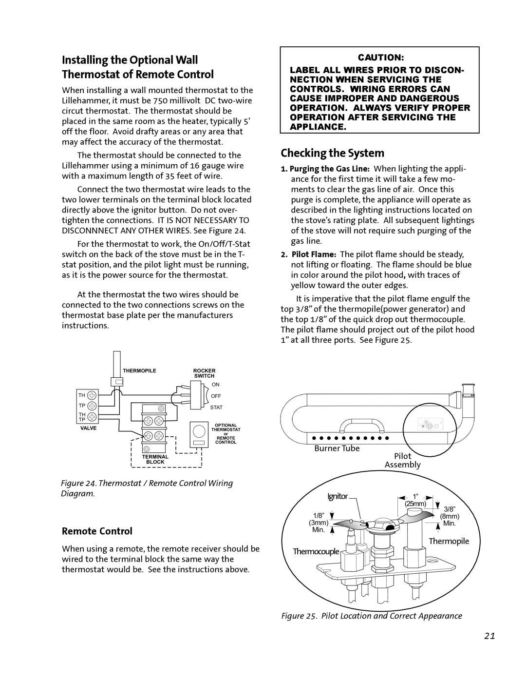 Jotul GF 200 DV manual Checking the System, Remote Control 